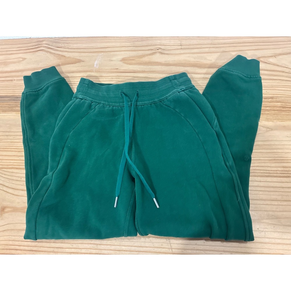 Lululemon Scuba High-Rise Jogger Green Cotton Blend Fleece Sweatpants Size 2